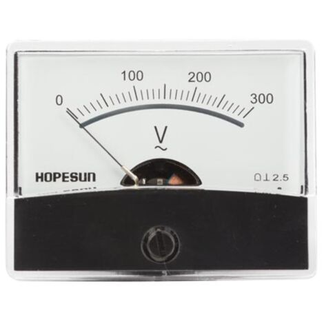 Velleman Voltímetro analógico, montado en descarga, para voltajes de CA de hasta 300 V, con ajustador cero, 60 mm x 47 mm (1/3)