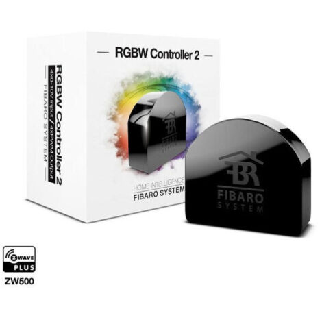 FIBARO FGRGBWM-442 RGBW Controller 2/Z-Wave Plus - Universal LED Light Strips Controlador, Negro (1/2)