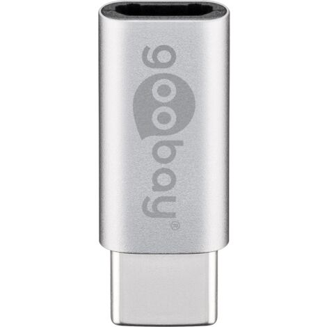 Goobay 56636 cambiador de género para cable USB-C USB 2.0 Micro-B Plata (1/4)