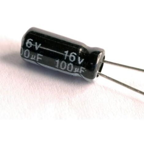 Condensador Electrolitico 100uF 16Vdc Medidas 5x11mm Radial
