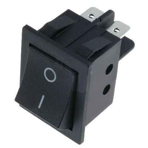 Interruptor basculante rectangular doble, negro 250V/15A
