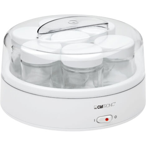 Yogurtera Clatronic para una preparación rápida y fácil Yogurtera para yogur, queso fresco y queso crema Yogurtera con 7 tarros de 160 ml con tapa JM 3344