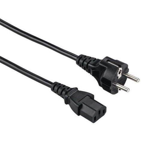 Goobay 96037 - Cable (5 m, Macho/Hembra, CEE7/7, C13 acoplador, 250 V, Negro) (1/4)