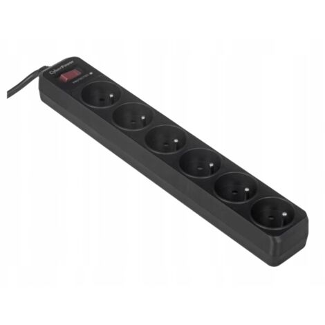 CyberPower Tracer III B0620SC0-FR limitador de tensión Negro 6 salidas AC 200 - 250 V 1,8 m (1/4)