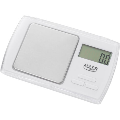 ADLER AD-3161 Balanza de Precisión de Bolsillo (500-0.01 g) Balanzas de Comida pequeñas, Balanzas de joyería eléctricas, Pantalla LCD, Acero Inoxidable (1/5)