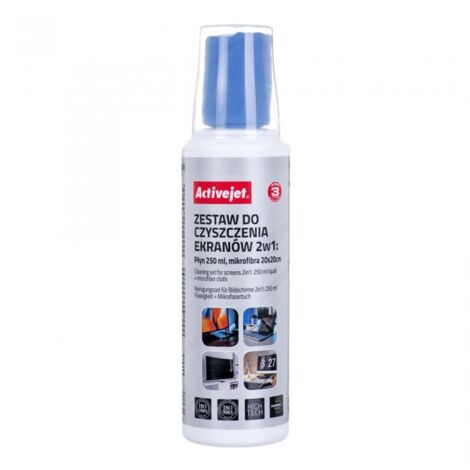 ActiveJet Juego DE Limpieza DE Pantalla 2 EN 1 250 ML / 20 x 20 cm (1/5)