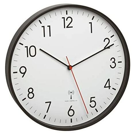 Reloj de pared de plástico con péndulo cuadrado negro tradicional para sala  de estar, cocina o comedor