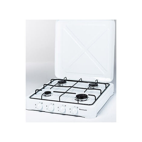 Cocina de gas portátil de 3 fuegos 3450W Lacada en blanco Cubierta Placa de  cocción KEMPER