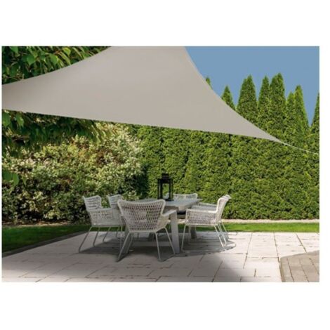 Toldo Vela Forma de Triángulo Color Arena 3.6x3.6x3.6m Ambiance