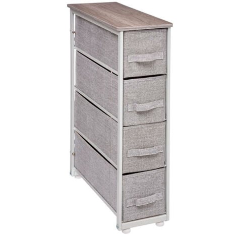 5five - Mueble de 4 cajones en Tejido Gris Claro