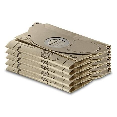 Kärcher Original Kit de Bolsas de Filtro de Papel KFI 252, 5 Unidades, Doble Capa, para Aspiradoras en Seco y Húmedo de Kärcher (6.904-143.0) (1/4)