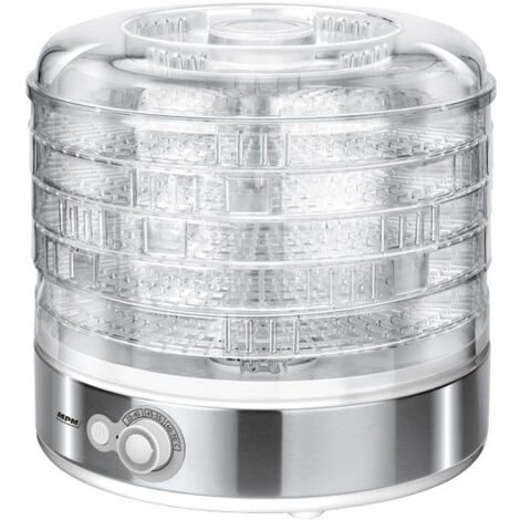 MPM MSG-11 Deshidratador Alimentos, Frutas y Verduras, Control de Temperatura (35°C-70°C), 5 bandejas Libres de BPA de 31cm Ajustable en Altura, 500W (1/5)