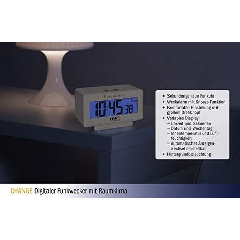 TFA Dostann Reloj De Pared Analógico Con Pantalla De 24 Horas, 60.3069
