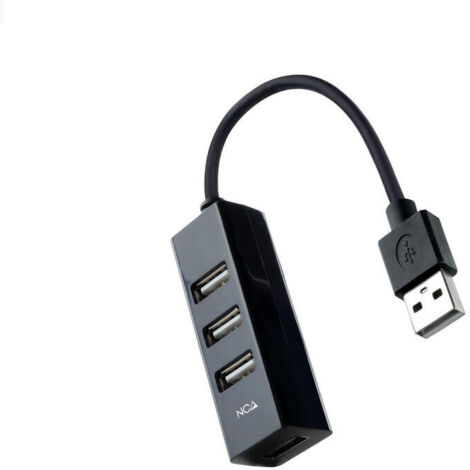 Nanocable Hub USB 2.0 con 4 Puertos de USB 2.0, USB-A/M-USB 2.0/H, Negro, 15 cm (1/2)