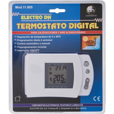 Termostato digital programable 5...30ºC – Gestión de calefacción inteligente – Sensor de temperatura de gran precisión – Programable 24h – Electro Dh (1/5)