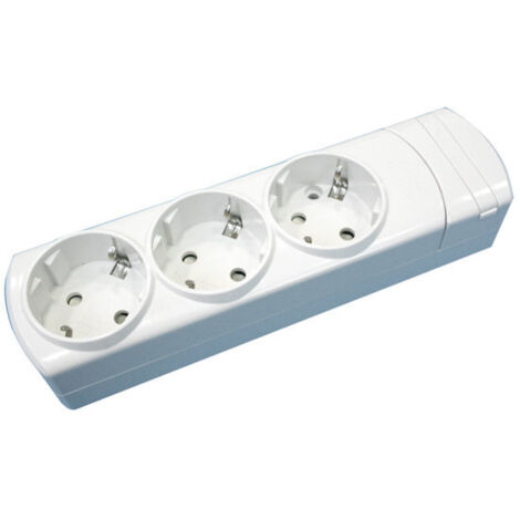 Base múltiple de 3 tomas 16A/250V sin cable Electro DH. Con protector infantil. 36.101/SC 8430552128358