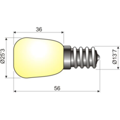 Lamparita a rosca E14 230 V 15 W Electro DH. Para iluminación de frigoríficos y escaparates 12.640/15 8430552061624 (1/2)