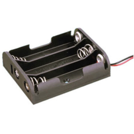 Portapilas plano para 3 pilas de 1'5V (4'5V) de color negro Electro Dh 33.031 8430552029068