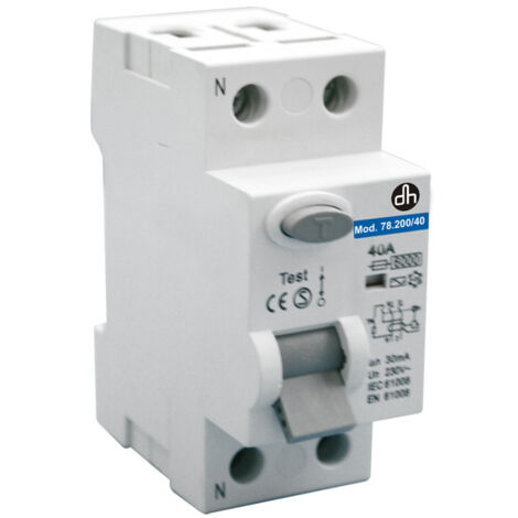 Interruptor automático diferencial (RCCB) 2 40 A 230 VAC Electro Dh 78.200/40 8430552107360 (1/2)