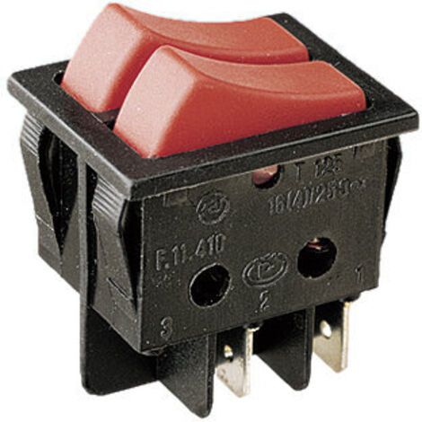 Interruptor unipolar doble tecla Tipo 2 conmutadores 16A/250V Faston Electro DH Color Negro 11.410.ILL/NRR 8430552016839 (1/2)