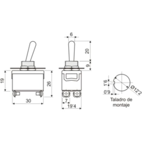 Interruptor electro-dh 11.466.I/TP 3 posiciones 10A (1/2)