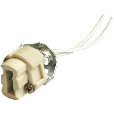 Portalámparas halógeno bi-pin G9 sin soporte 250 V Con cable fibra de vidrio de 15 cm Electro DH. 12.073/SS 8430552121212