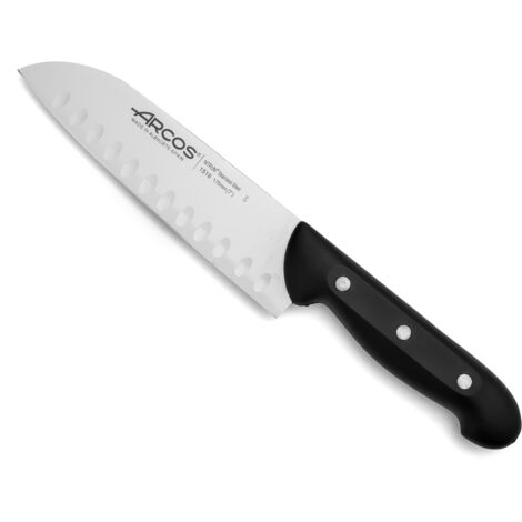 Cuchillo santoku Arcos Maitre 151600 de acero inoxidable Nitrum y mango de polipropileno con hoja de 17 cm en blíster
