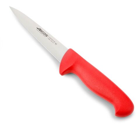 Cuchillo de carnicero Arcos Colour - Prof 293022 de acero inoxidable Nitrum y mango ergonómico de Polipropileno de color rojo y hoja de 15 cm, funda display (1/5)