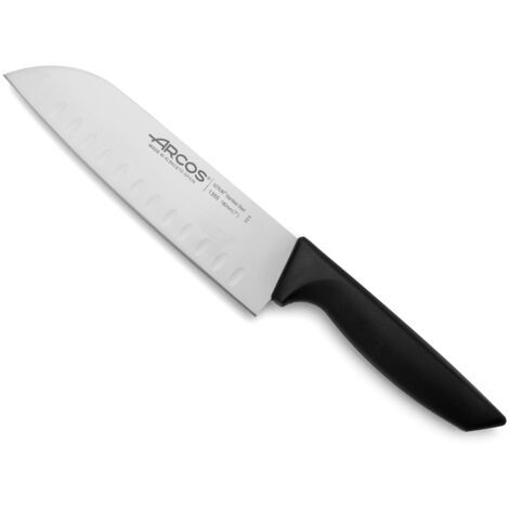 Cuchillo Santoku Arcos Niza 135500 de acero inoxidable Nitrum y mango de polipropileno con hoja de 18 cm en blíster