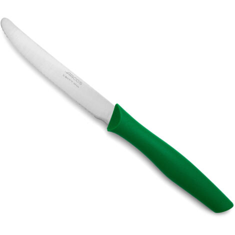 Cuchillo de Mesa Arcos Nova 188821 de acero inoxidable Nitrum y mango de Polipropileno, de color verde hoja de 11 cm con funda y caja expositora (1/5)