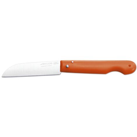 Navaja Profesional Arcos 485329 de Acero Inoxidable NITRUM®, mango de Polipropileno de color rojo y hoja de 8.5 cm en caja de presentación (1/2)