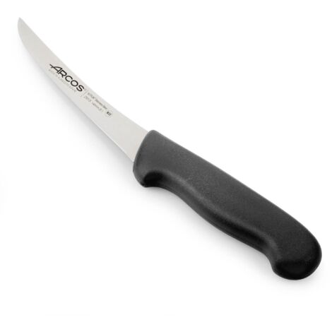 Cuchillo Deshuesador Arcos Colour - Prof  291325  de acero inoxidable Nitrum y mango ergonómico de Polipropileno de color negro y hoja de 14 cm, funda display