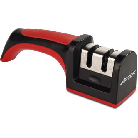 Afilador profesional de mano Arcos 610600 de ABS + TPE rodillo cerámico y carburo en caja