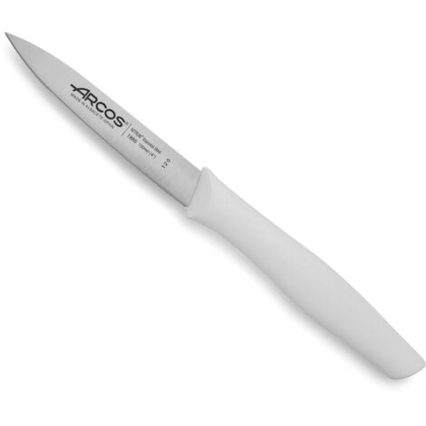 Cuchillo Mondador Arcos Nova 188624 de acero inoxidable Nitrum y mango de Polipropileno, de color blanco hoja de 10 cm en caja expositora (1/5)