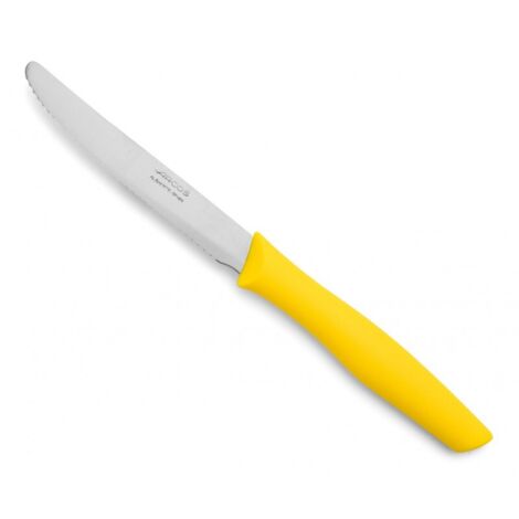 Cuchillo de Mesa Arcos Nova 188825 de acero inoxidable Nitrum y mango de Polipropileno, de color amarillo hoja de 11 cm con funda y caja expositora (1/5)