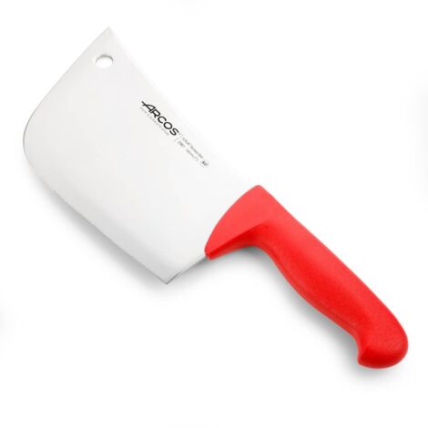 Macheta Arcos Colour - Prof 296122 de acero inoxidable Nitrum y mango ergonómico de Polipropileno de color rojo y hoja de 19 cm, y 4 mm de espesor en estuche (1/5)