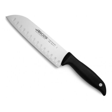 Cuchillo Santoku Arcos Menorca 145900 de acero inoxidable Nitrum y mango de polipropileno con hoja de 18 cm en blíster (1/5)