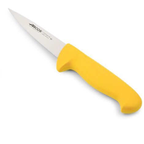 Cuchillo de carnicero Arcos Colour - Prof 292900 de acero inoxidable Nitrum y mango ergonómico de Polipropileno de color amarillo y hoja de 13 cm, funda display (1/5)