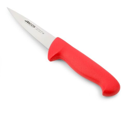 Cuchillo de carnicero Arcos Colour - Prof 292922 de acero inoxidable Nitrum y mango ergonómico de Polipropileno de color rojo y hoja de 13 cm, funda display (1/5)