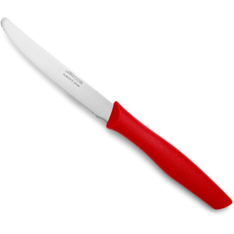Cuchillo de Mesa Arcos Nova 188822 de acero inoxidable Nitrum y mango de Polipropileno, de color rojo hoja de 11 cm con funda y caja expositora (1/5)