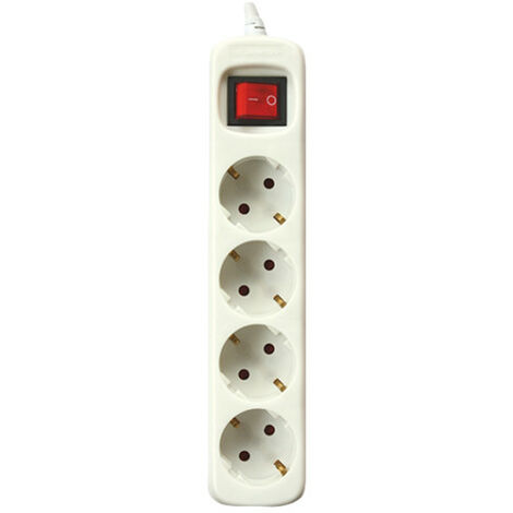Aigostar Regleta alargador de 5 enchufes con cable de 3 metros e  interruptor. Color Blanco : : Electrónica