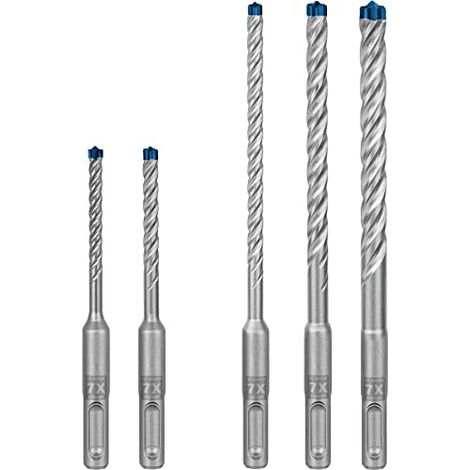 Bosch Professional 5 piezas Set de brocas para martillo Expert SDS plus-7X (para Hormigón armado, Ø 5-10 mm, accesorios Martillo perforador rotativo) (1/5)