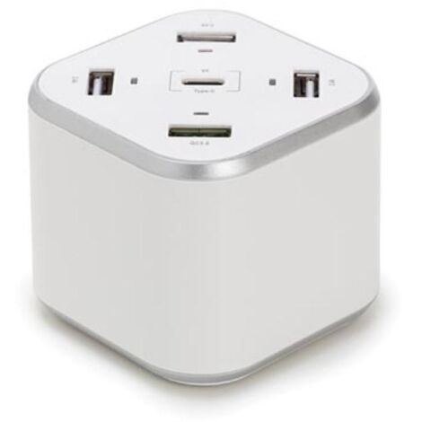 HQ-Power Estación de Carga USB Inteligente, con 5 Puertos (3 x USB-A, 1 x USB Quick Charge 3.0, 1 x Tipo C), Cargador rápido, protección contra sobrecorriente, sobrecalentamiento, sobretensión y (1/3)