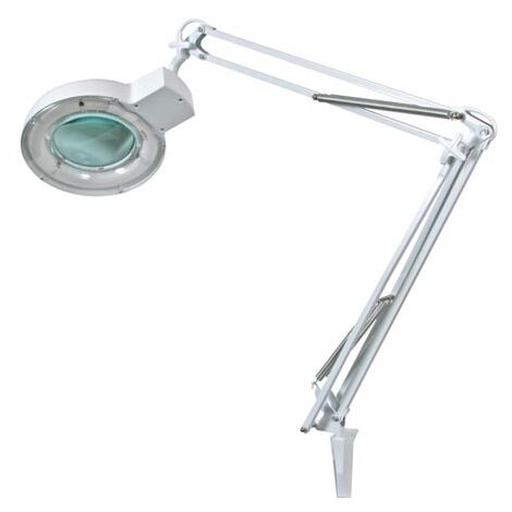 Lámpara de trabajo de sobremesa con lupa - 5 dioptrías - 22 W - blanco (1/4)