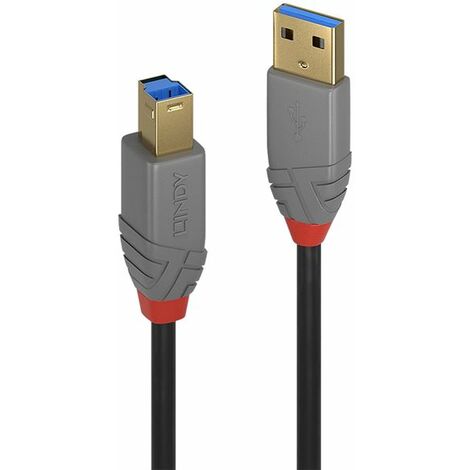 Câble USB Actif Lindy 10 M USB 3.2 Gen 1 – Type A Vers B, Noir, Jusqu’à 5 Gbps, Compatible USB 2.0
