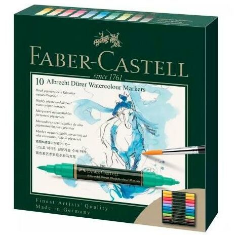 Rotuladores doble punta 10 colores pastel en caja- Faber Castell