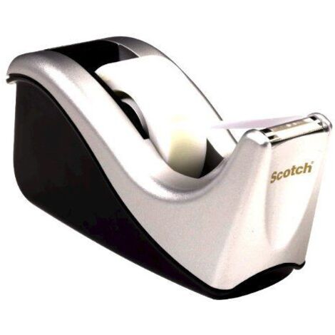 3M Scotch Desktop Tape Dispenser C60-ST Silvertech Two-Tone (1/4)