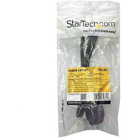 StarTech.com Cable de 1m (3 pies) de Alimentación para Ordenador