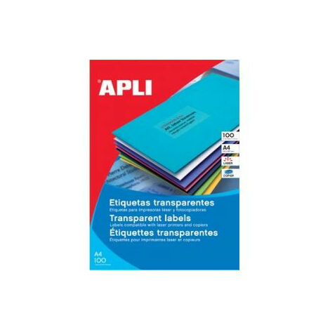 Apli Sp Transparente Etiqueta Para Impresora Autoadhesiva