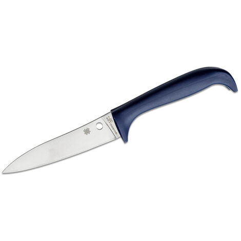 Spyderco STE-K20PPR Cuchillo de Cocina Counter Puppy púrpura hoja Drop point lisa acabado satinado, acero 7Cr17 de 8,8 cm de largo con Mango plástico de color púrpura (1/2)